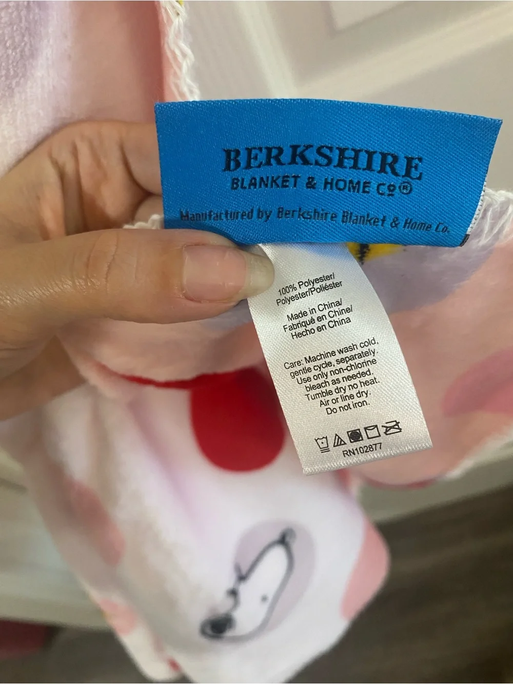 NWT PEANUTS Pink Red Heart Snoopy  Plush Soft VelvetLoft Throw Blanket Valentine